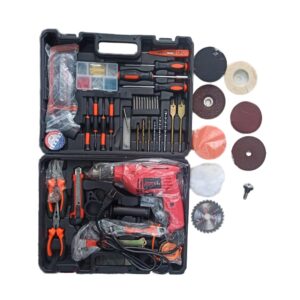 117 pieces complete toolset and A 750watt drill with grinder/drill/buffing option